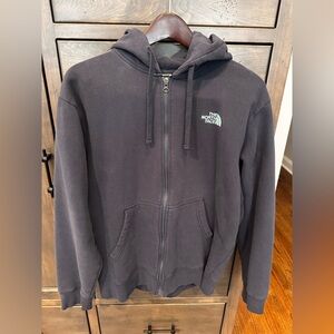 The North Face blue zip up hoodie. Size Large.